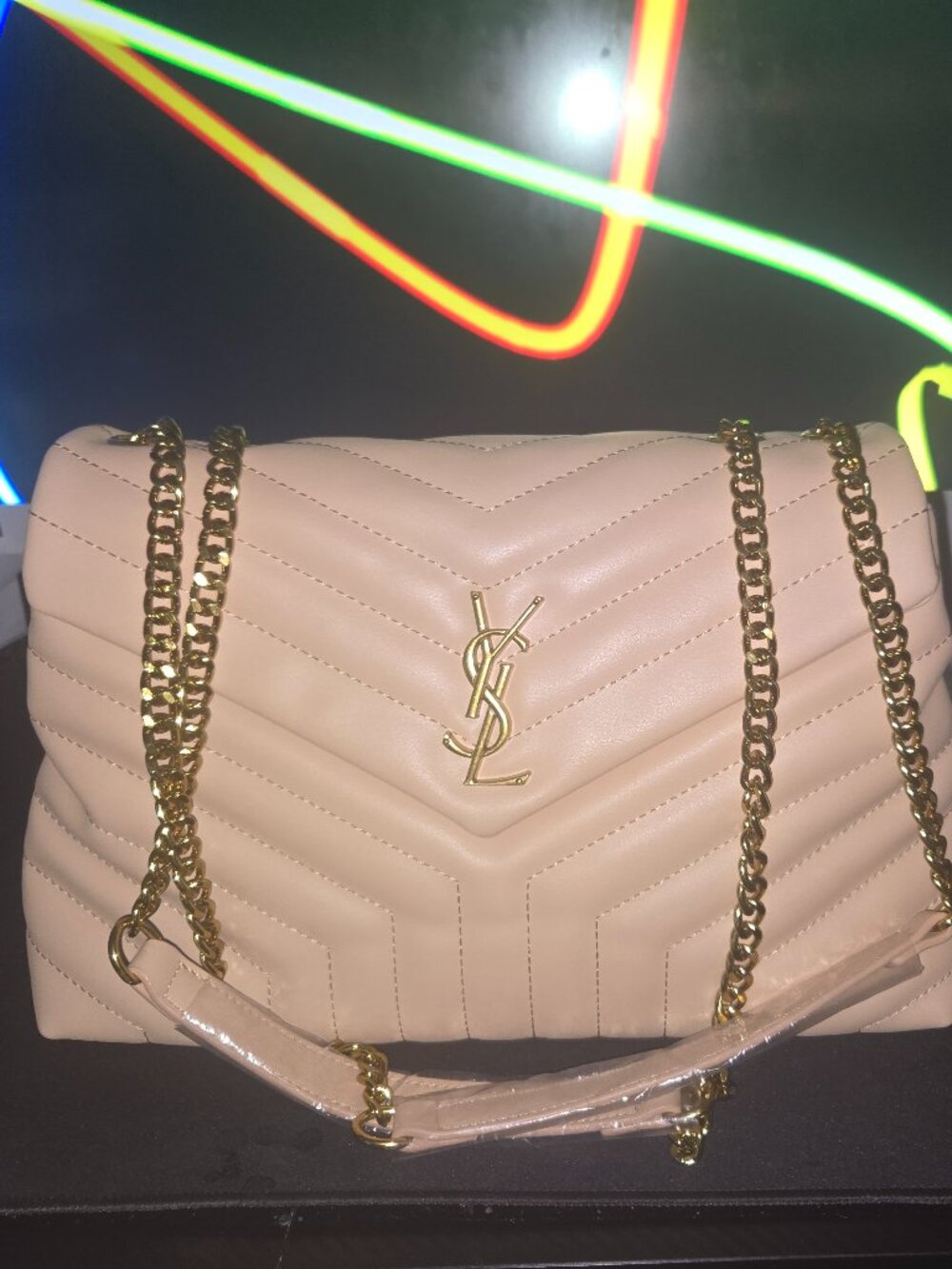 Blush Quilted Leather Chain Shoulder Bag